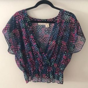 DKNY - sheer multi colored top